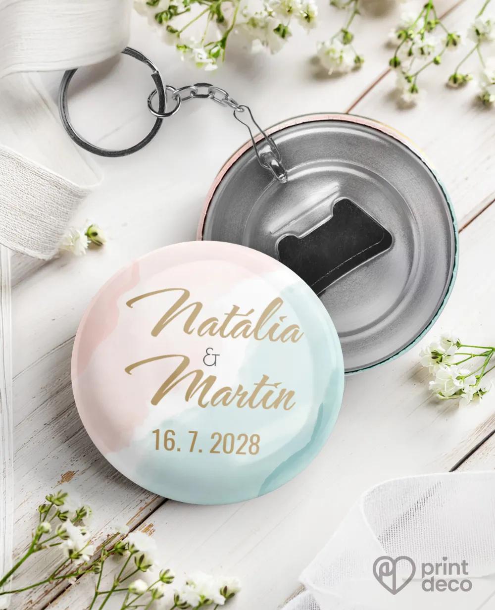 Svatební klíčenky s otvírákem – Abstrakt I.