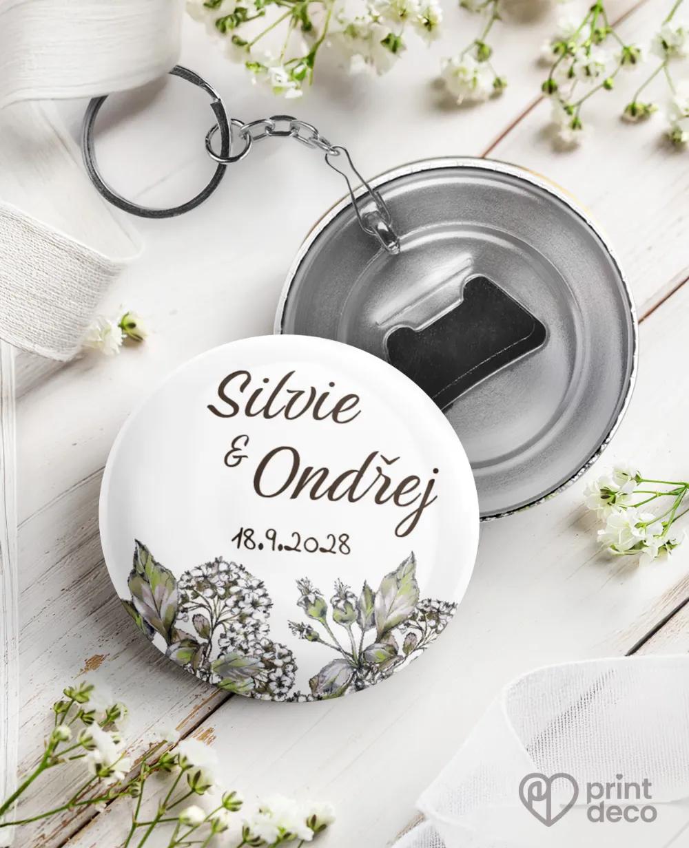 Svatební klíčenky s otvírákem – Rustic