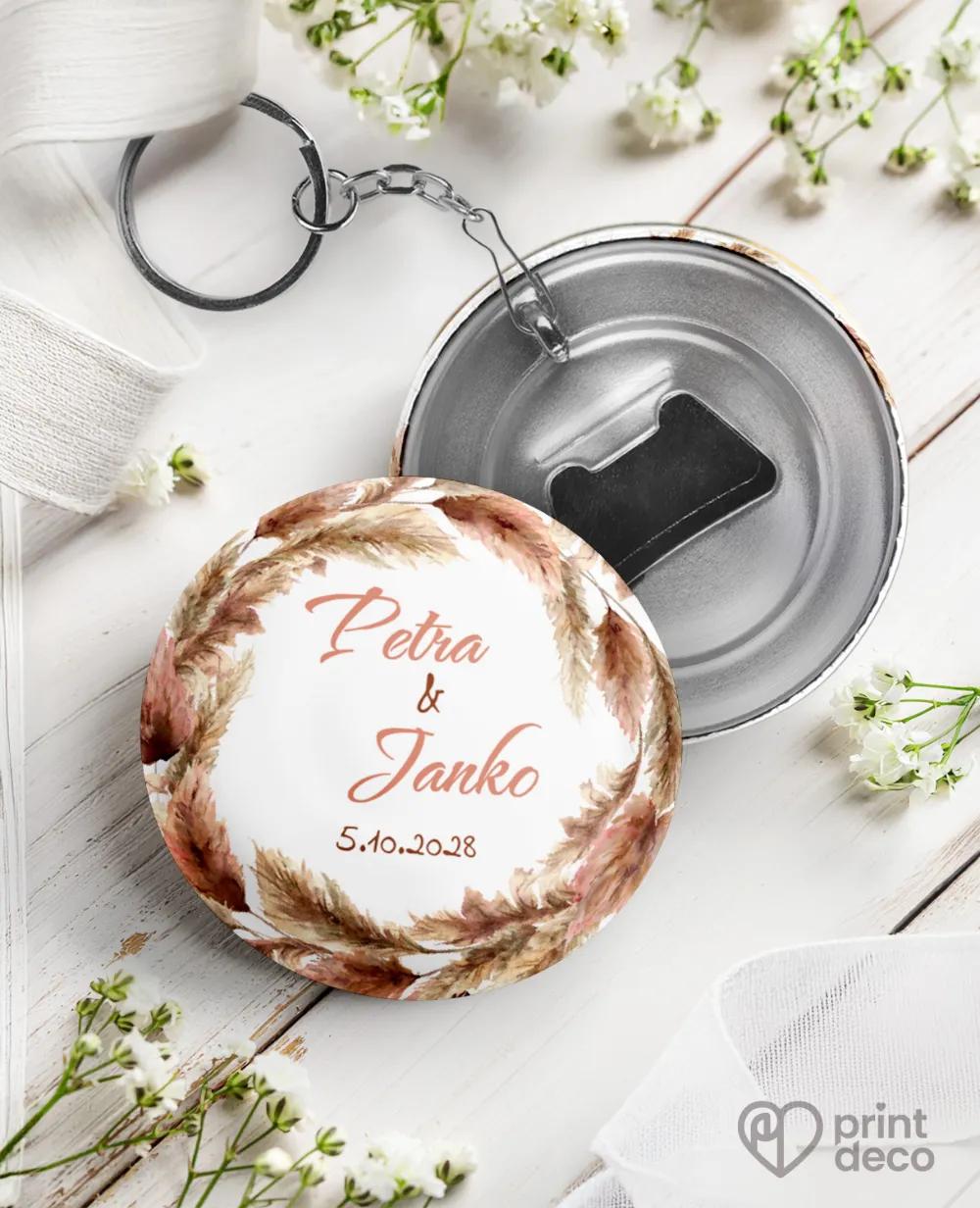 Svatební klíčenky s otvírákem – Boho I.