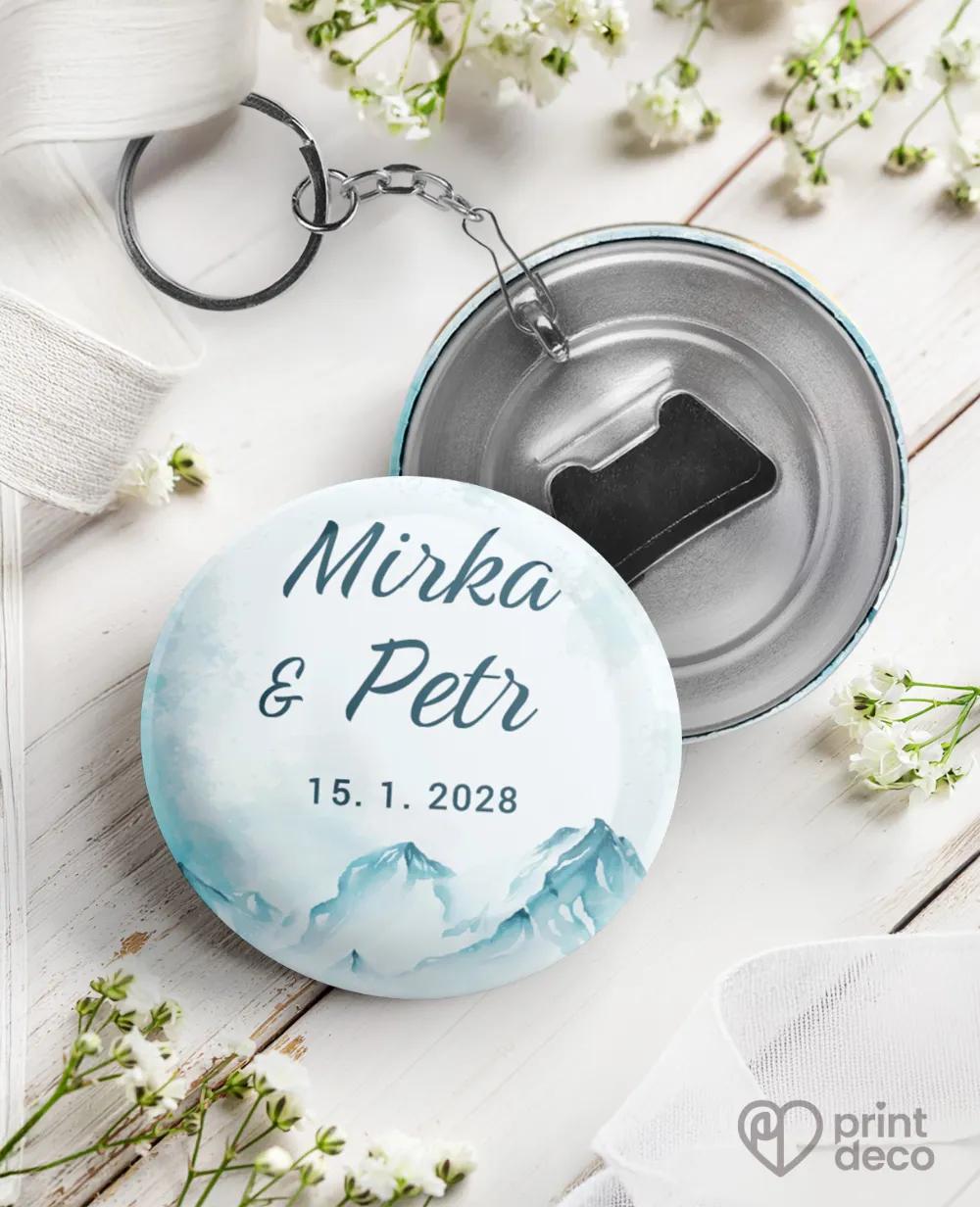 Svatební klíčenky s otvírákem – Zimní krajina II.