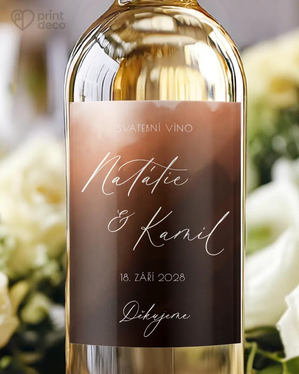 Svatební etikety Akvarelová láska (měděná)