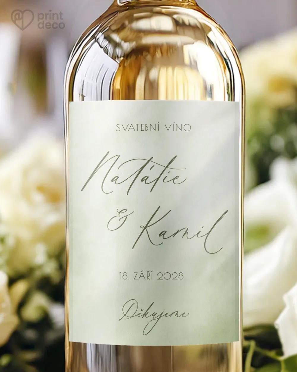 Svatební etikety Akvarelová láska (zelená)