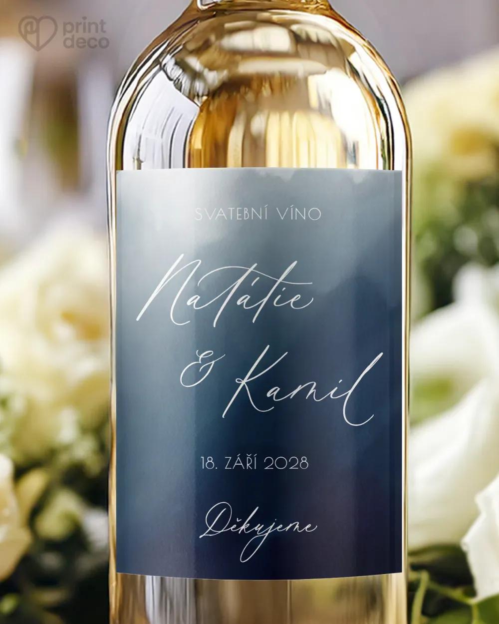 Svatební etikety Akvarelová láska (modrá)