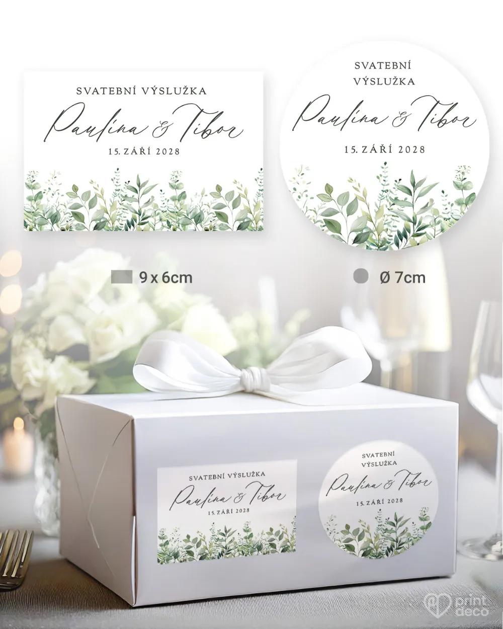 Svatební samolepky na výslužky slib přírody II.