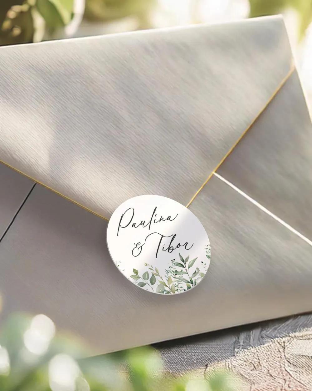 Svatební mini nálepky na obálky a dárky Slib přírody II.