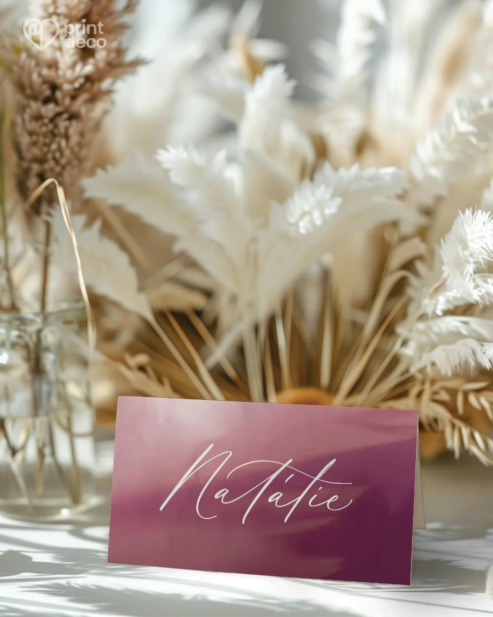 Svatební jmenovky – Akvarelová láska (růžová)