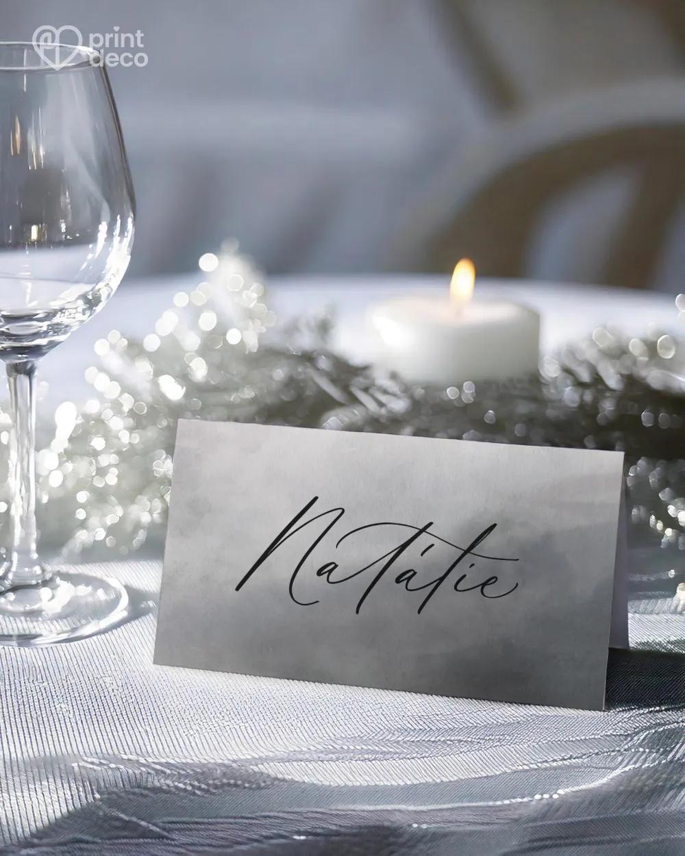 Svatební jmenovky – Akvarelová láska (šedá)