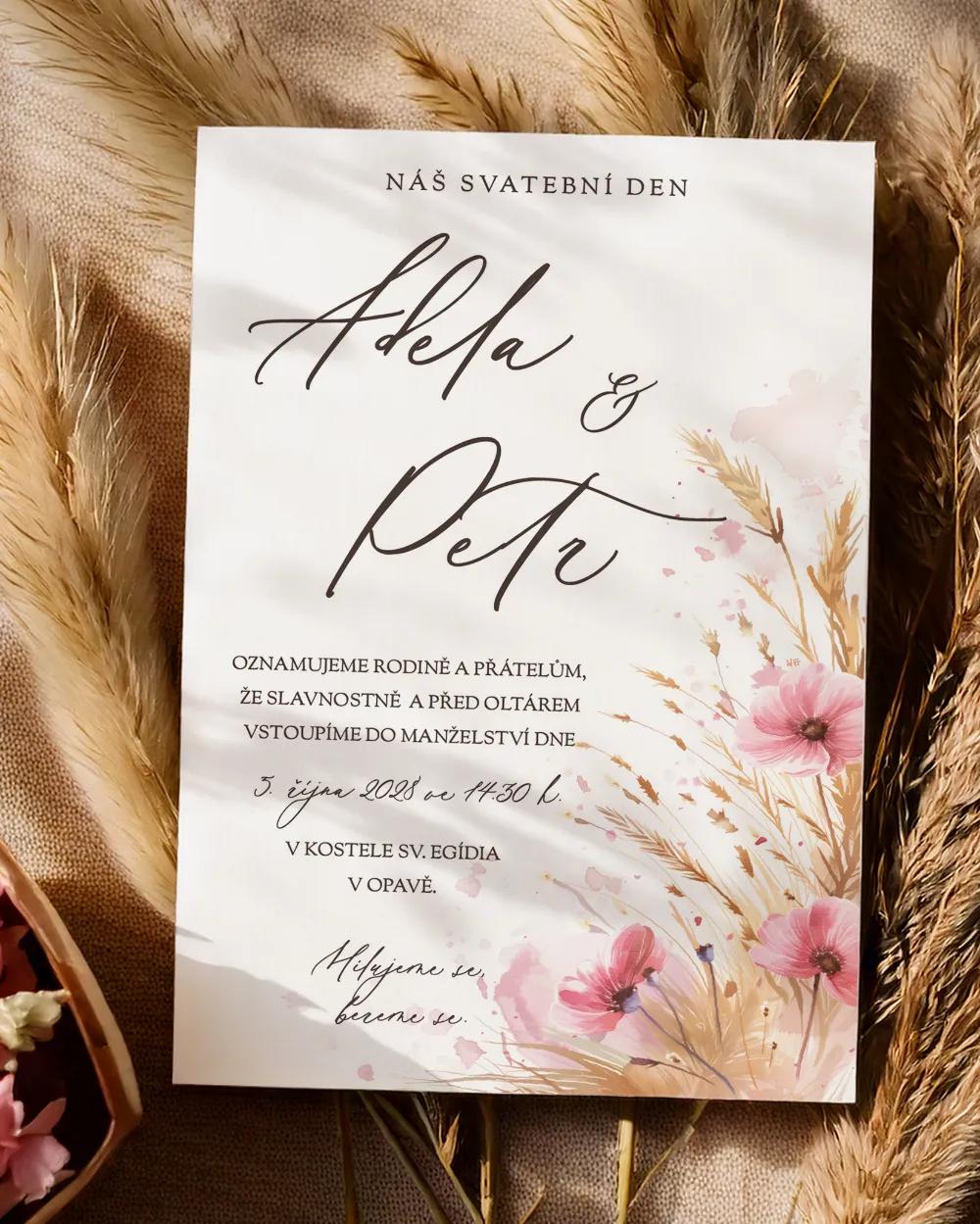 Svatební oznámení - Květinový slib