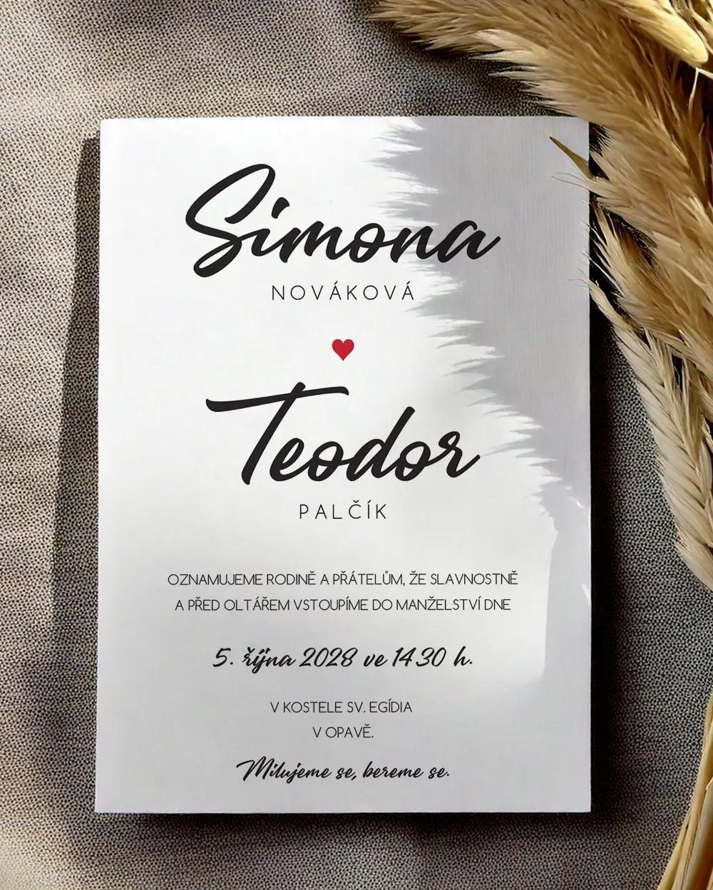 Svatební oznámení - Jedno srdce