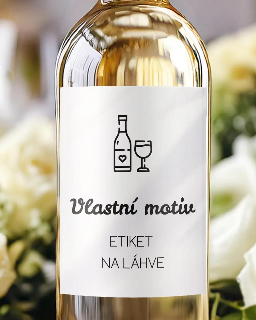 Svatební etikety na víno / pálenku – Vlastní motiv