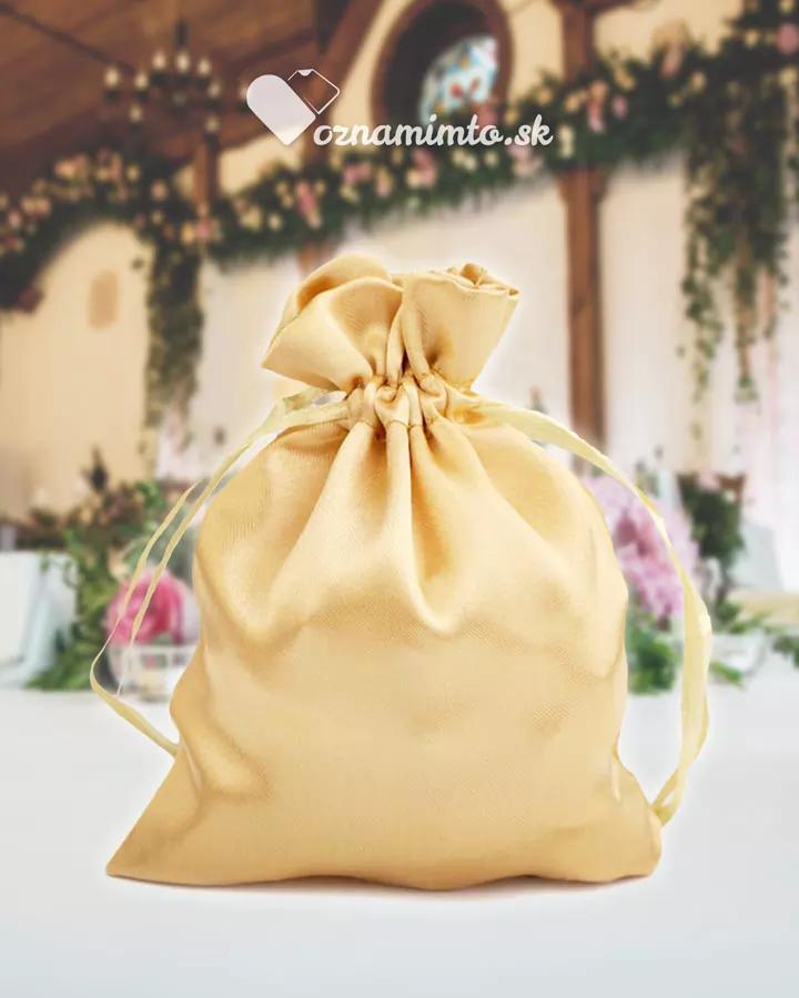 Dárkové saténové sáček 9x11 zlatý