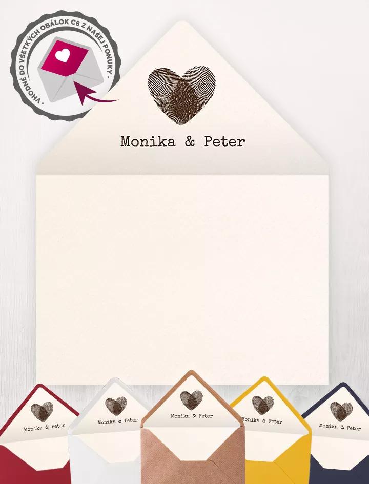 Vložka do obálky ve vintage stylu se jmény Vintage I.