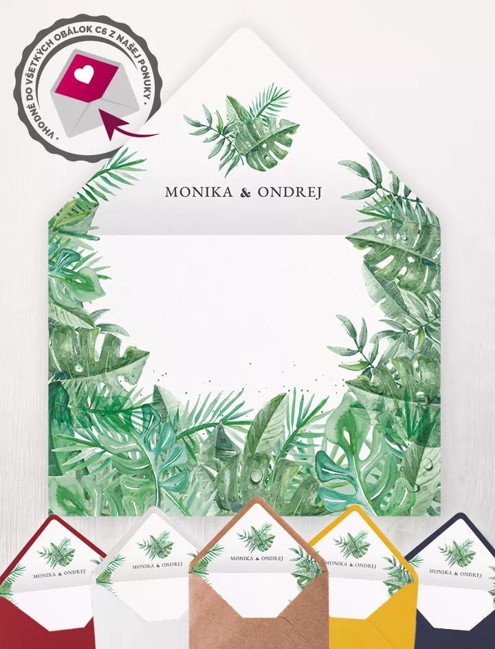 Vložka do obálky v se jmenami motivu Greenery I.