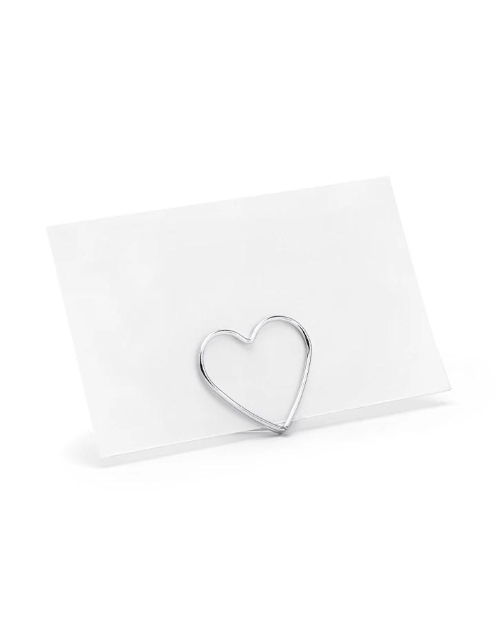 Stojan na menovky - strieborné srdce