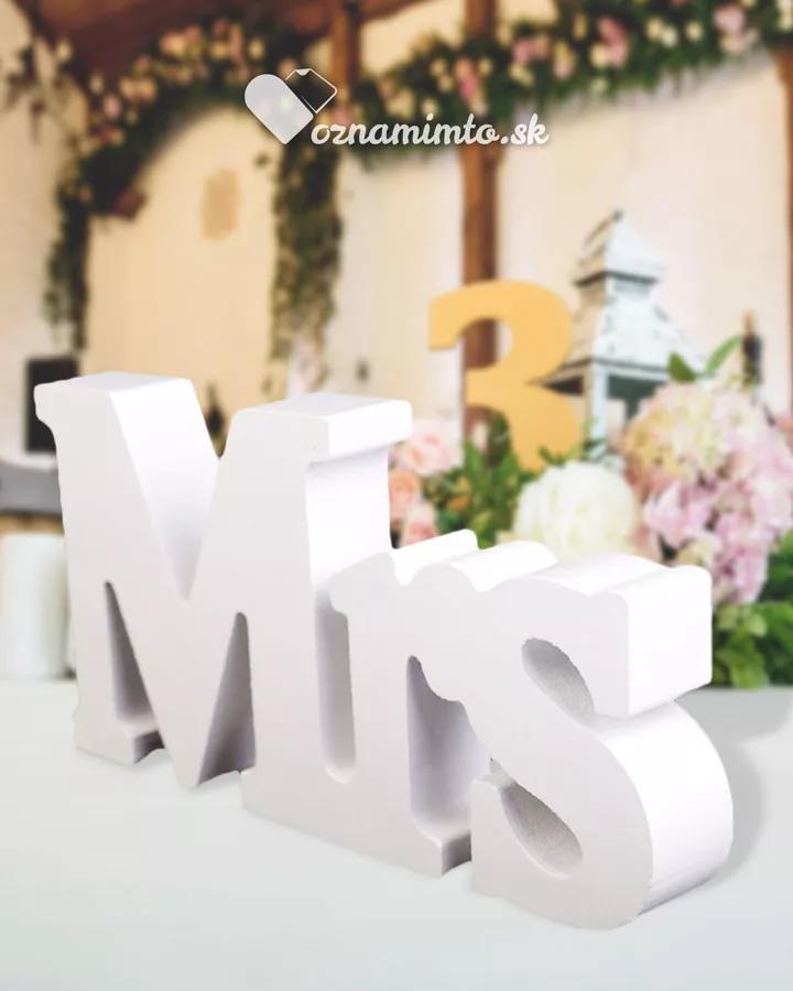 Mr & Mrs dřevěná dekorace