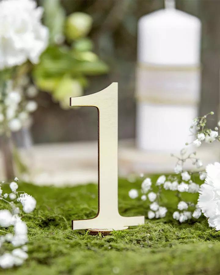 Dřevěné číslování stolů, 10 ks