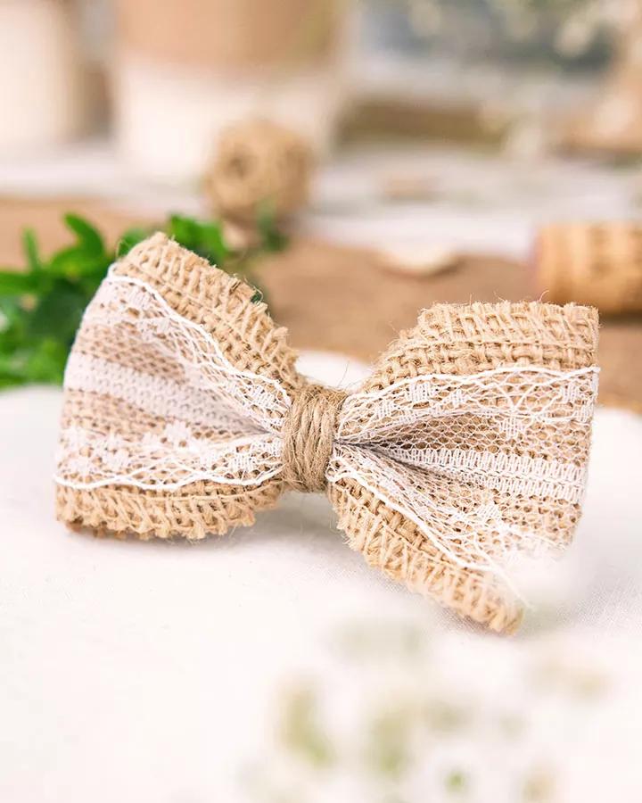 Jutová mašle s krajkou v1