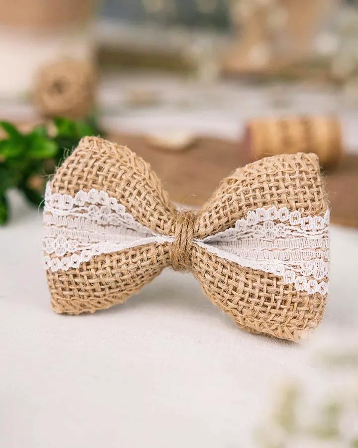 Jutová mašle s krajkou v2