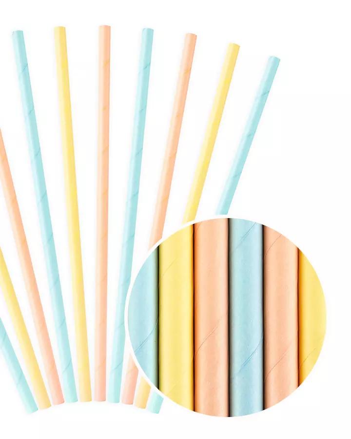 Pastel MIX papírové brčka 19,5 cm, 10 ks