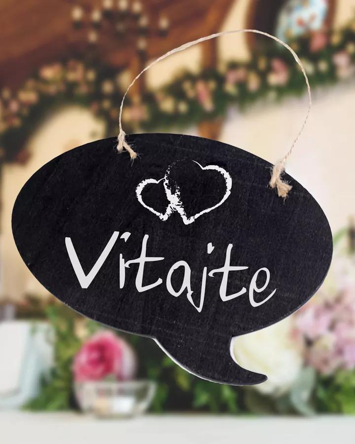 Tmavá tabulka bublina se závěsem 15×20 cm