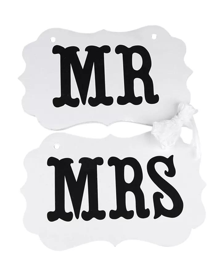 Pěnová tabulka Mr & Mrs světlá