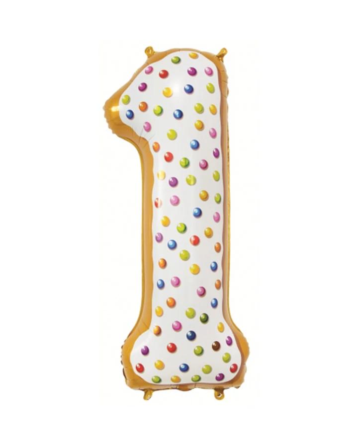 Fóliový balón číslo 1, sladký motív, 78 cm