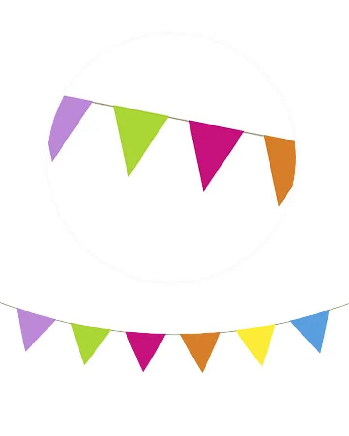 Barevná girlanda s vlajkami, délka 1,3 m, vzor 07