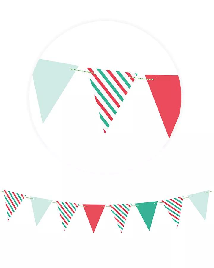 Barevná girlanda s vlajkami, délka 1,3 m, vzor 08