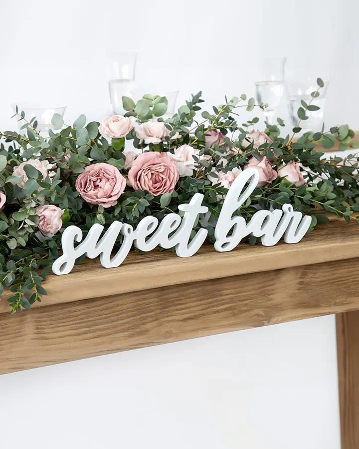 Dřevěný nápis na stůl "sweet bar"