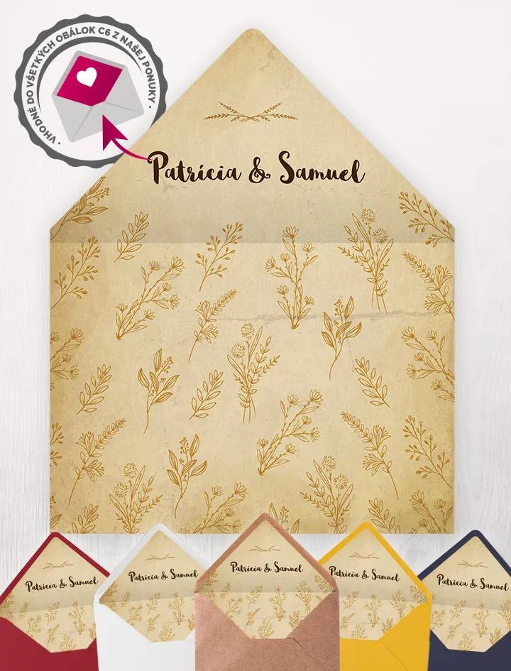 Vložka do obálky se jmnény – Vintage polní květiny