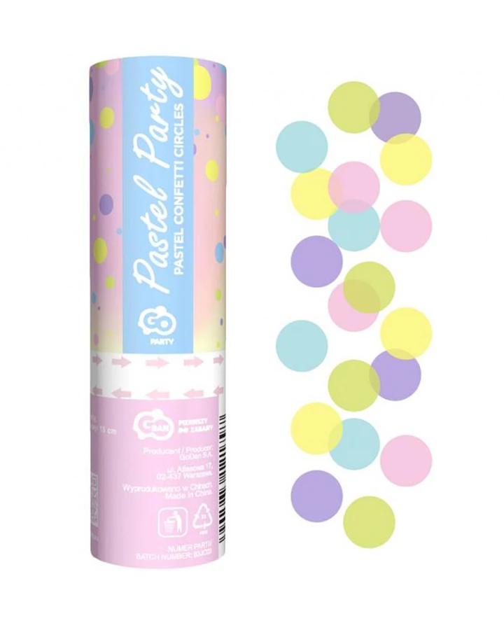 Vystřelovací konfety, mix pastelových barev, v 15 cm