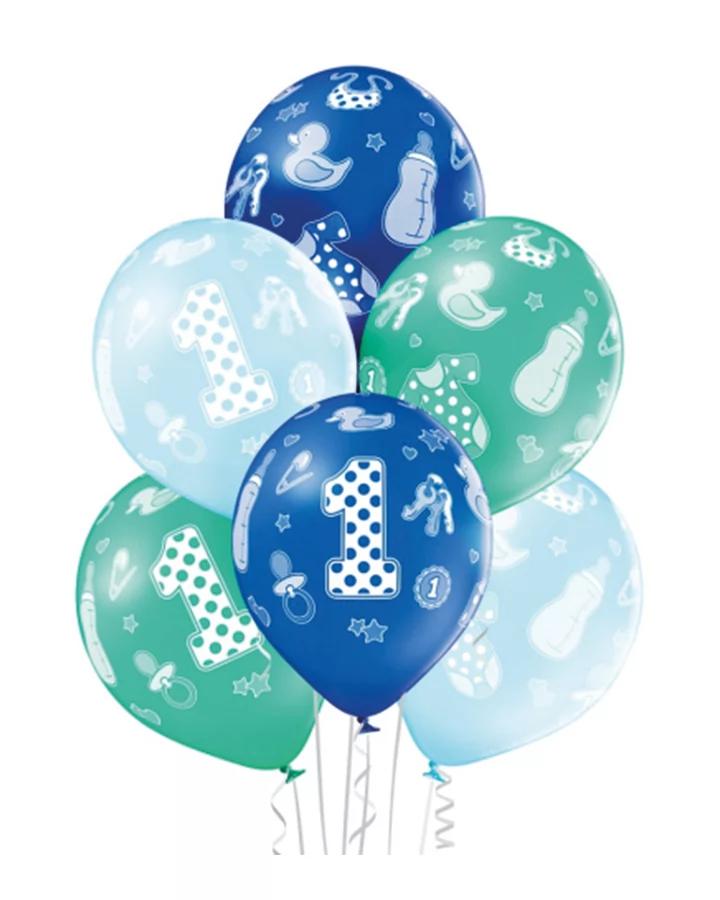 Narozeninové balóny oslava 1 roku, sada 6ks, 30cm