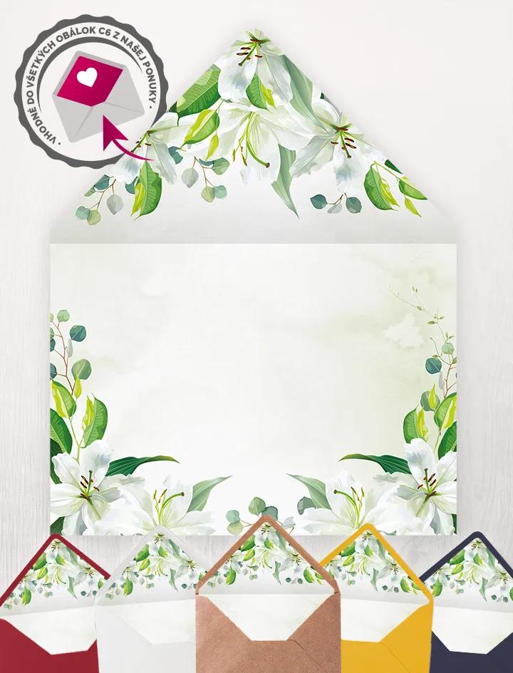 Vložka do obálky – Bílé lilie