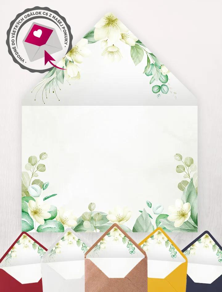 Vložka do obálky – Bílé květy