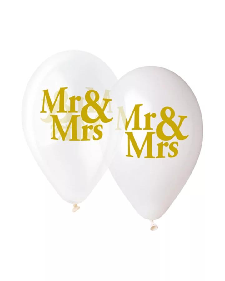 Svatební balóny Mr & Mrs, sada 5ks, 33cm