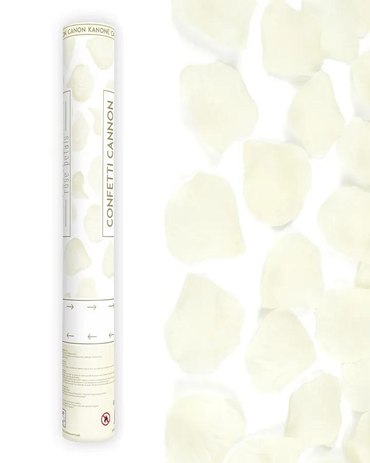 Vystřelovací konfety krémové okvětní lístky růží, v 40 cm