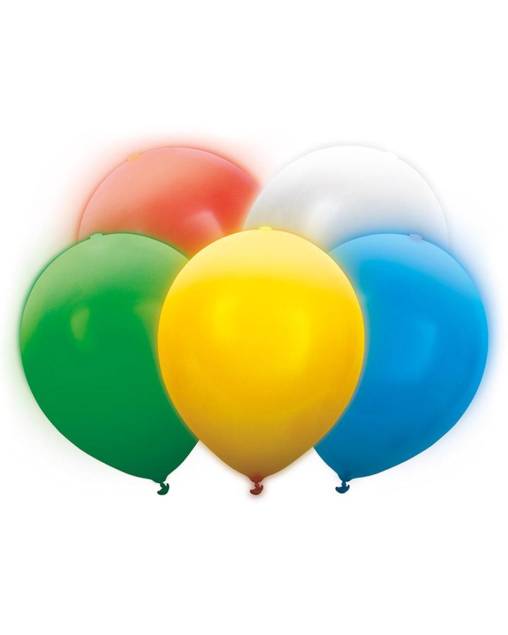 vLED svítící párty balony – barevné (5ks)
