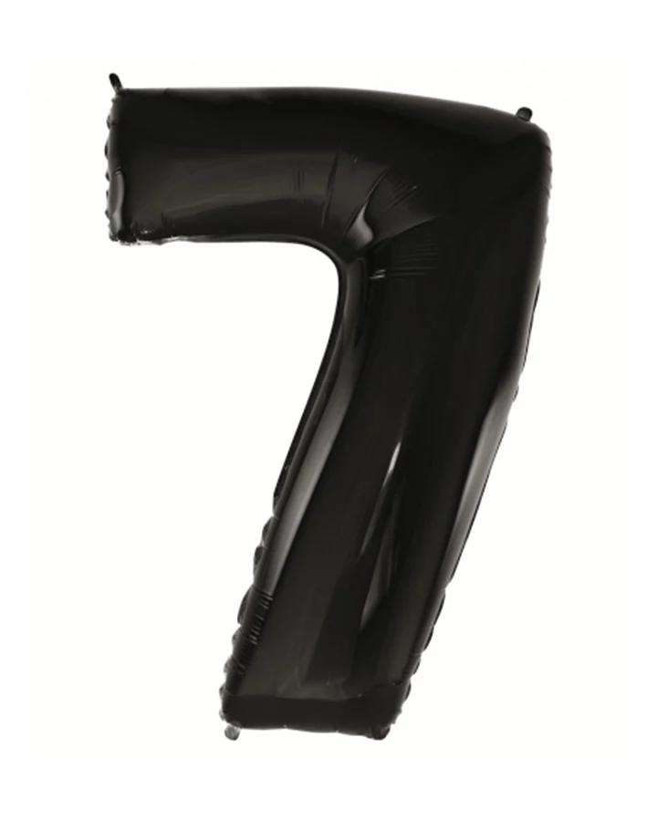 Fóliový balón číslo 7, černý, 92 cm