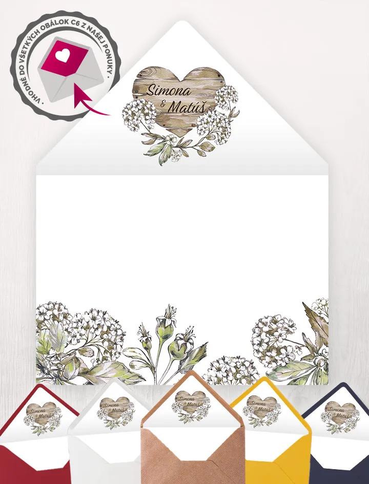 Vložka do obálky se jmény – Rustic