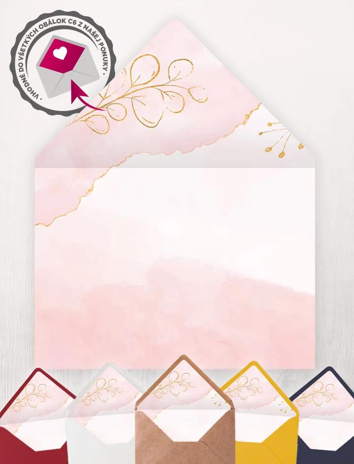 Vložka do obálky – Barevný mramor s květy