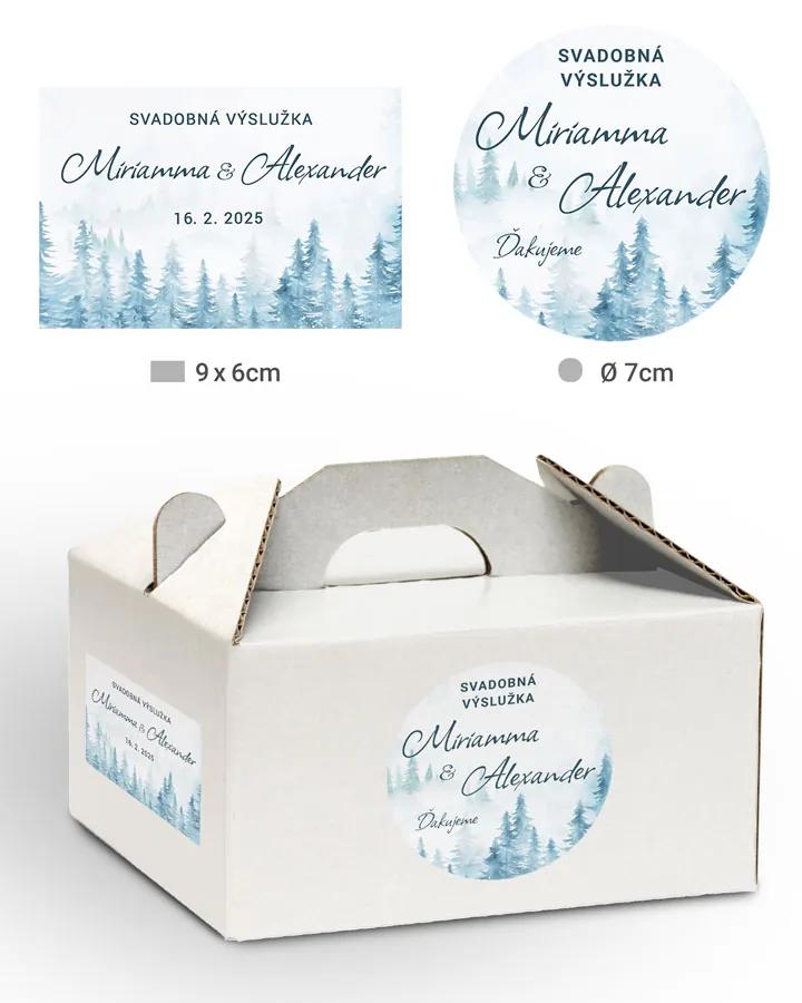 Svatební samolepky na výslužky zimní krajina I.