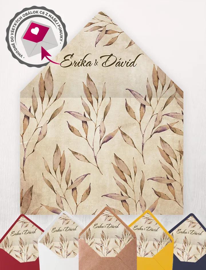 Vložka do obálkys se jmény – Vintage Listy
