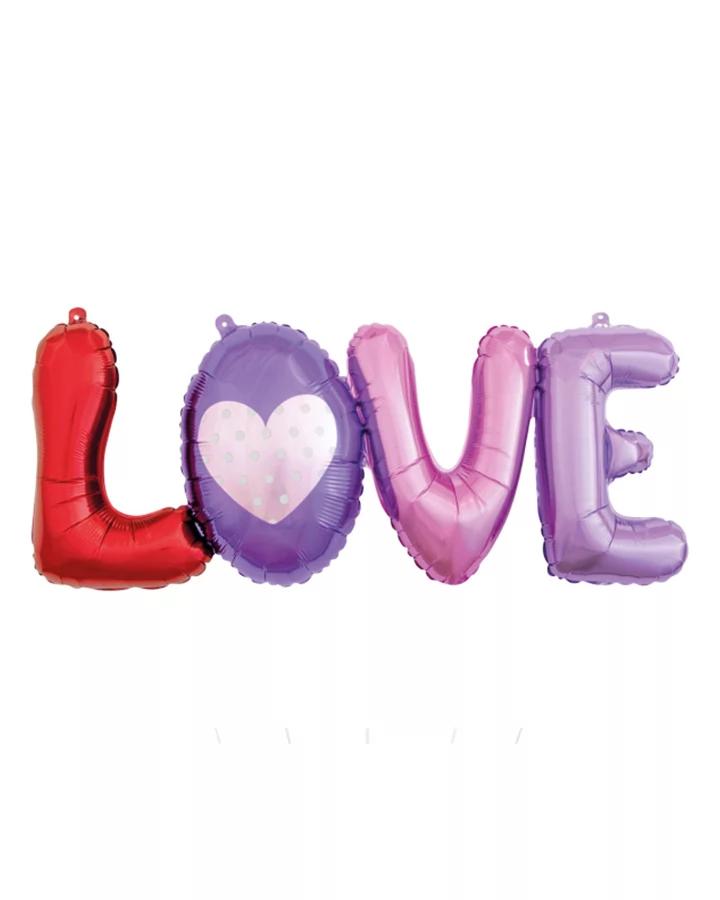Balónový nápis LOVE, barevný 74cm