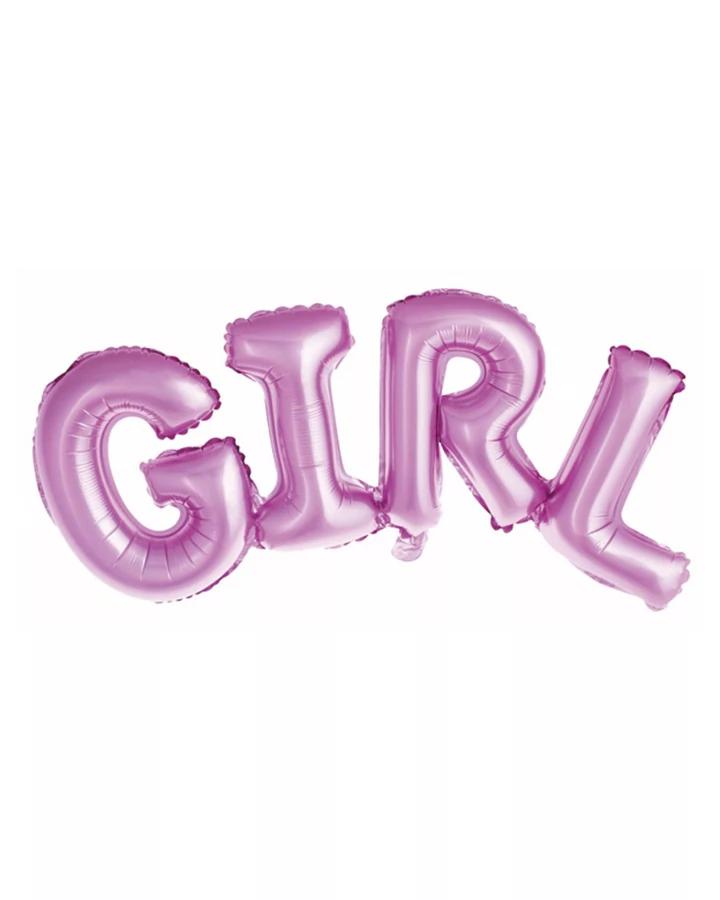 Balónový nápis GIRL, růžový 73cm