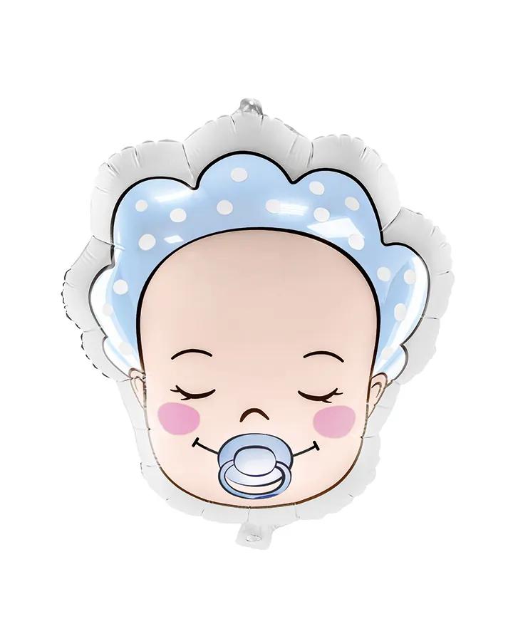 Fóliový balón hlava miminka, kluk, rozměr 40x45cm