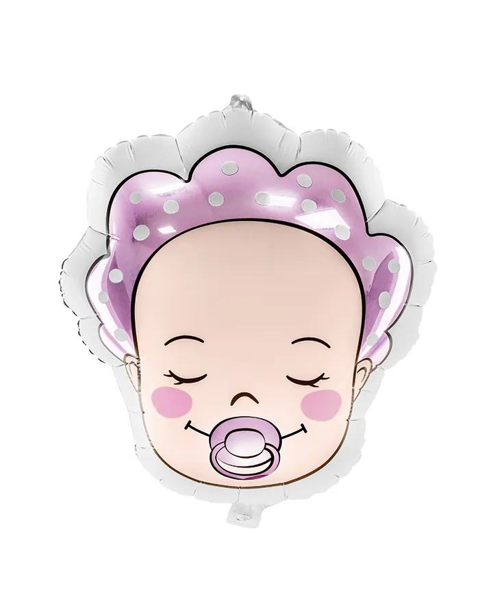 Fóliový balón hlava miminka, holčička, rozměr 40x45cm