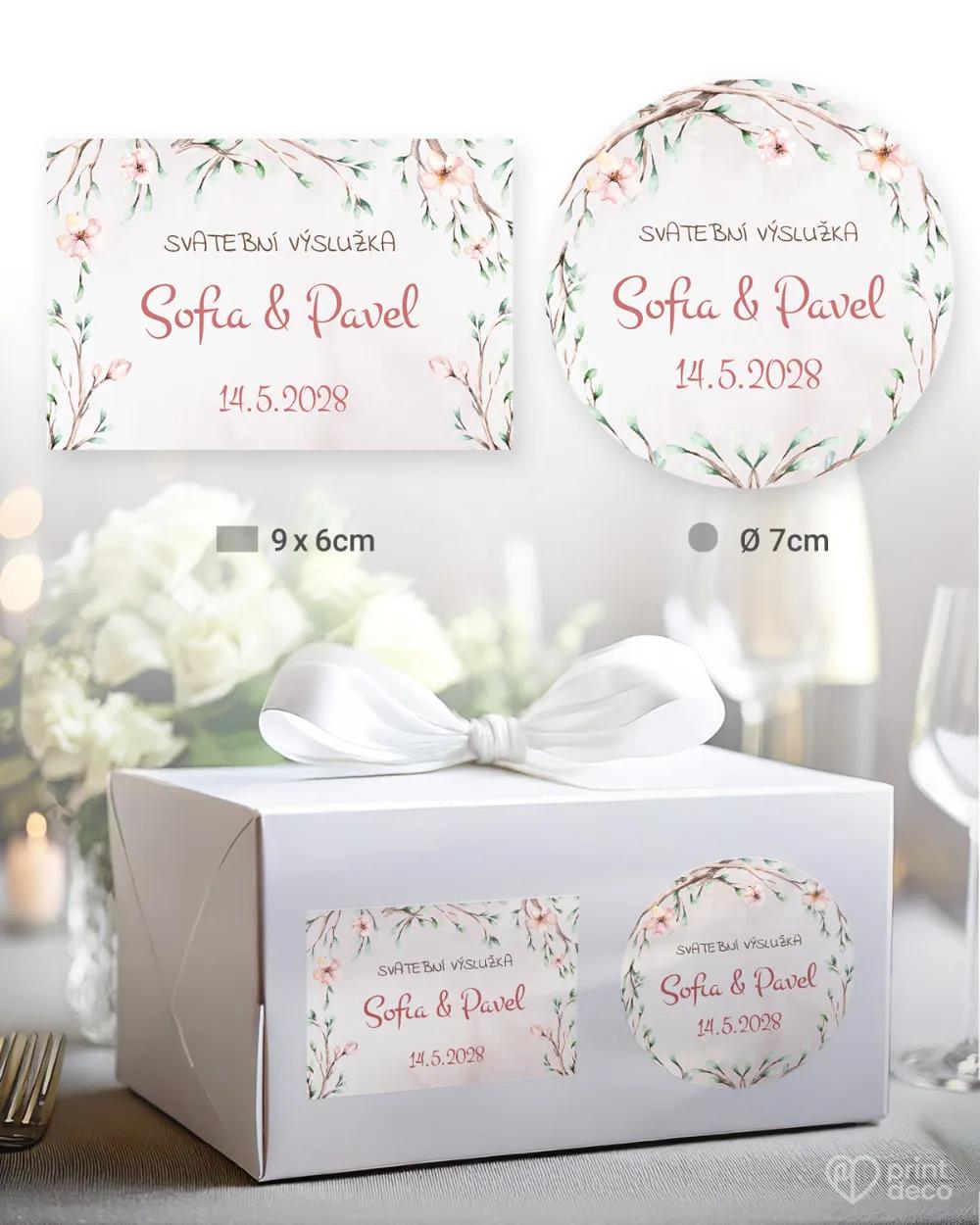 Svatební samolepky na výslužky svatební brána