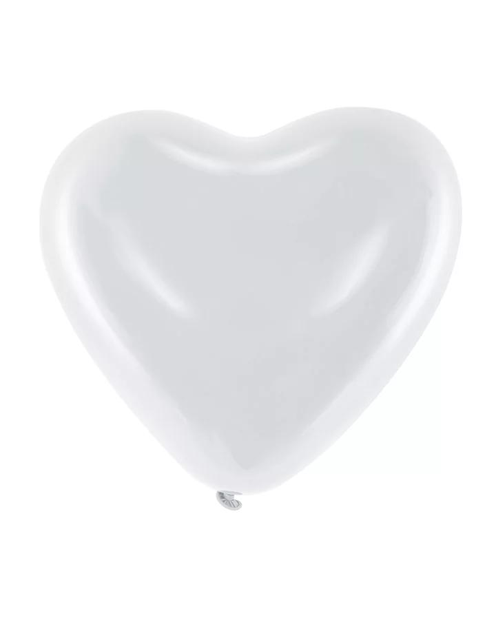 Latexové balóny srdce-bílé 10" 10ks 25cm