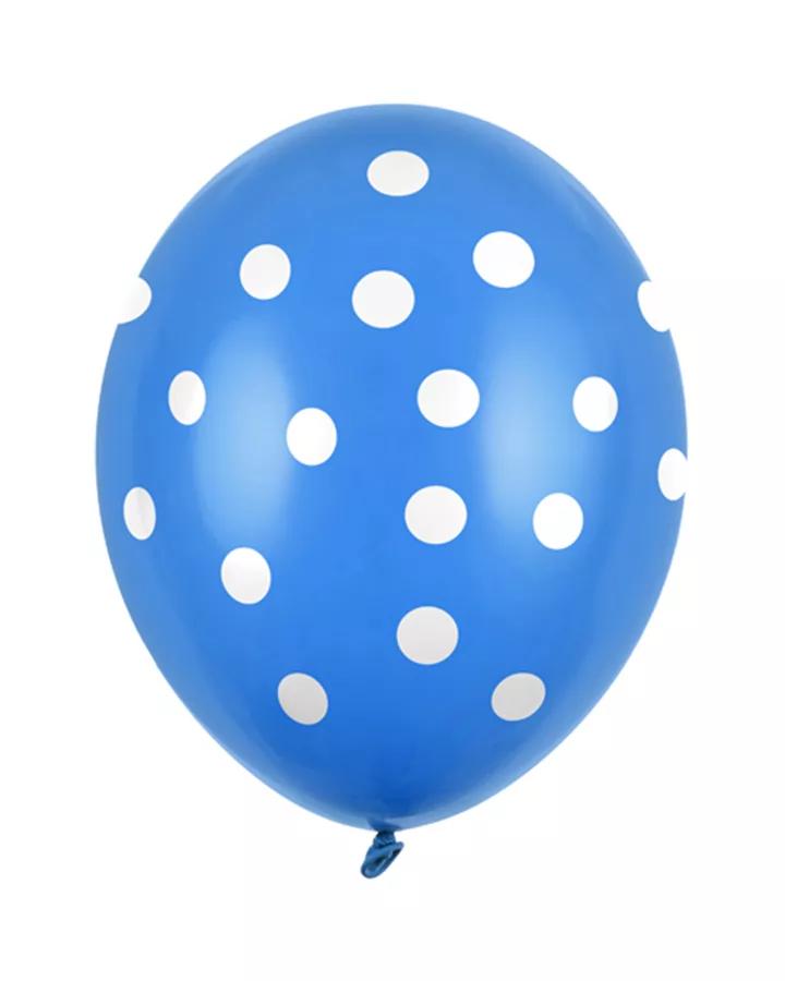 Párty balóny - modré s bílými tečkami (10ks)