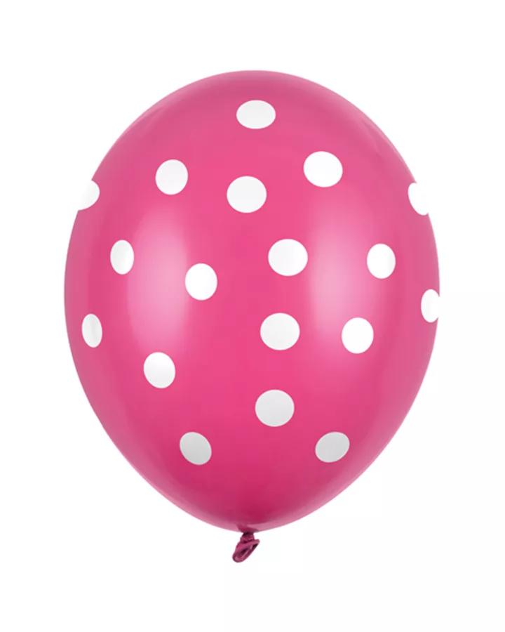 Párty balóny - růžové s bílými tečkami (10ks)